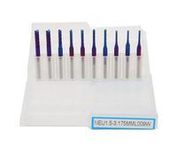 10pcs Nano Blue Coat End Mill CNC Router Bits 1/8in Shank Tungsten Steel Spiral Router Bits para PCB Carbon Fiber Hardwood (1.5-3.175 mm)