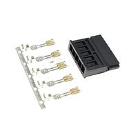 10pcs negro IDE HDD Conector hembra masculino de poder SATA con pin de metal terminal de cobre compatible con disco duro (Color : SATA With Terminal)