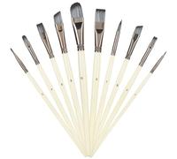 10pcs Nylon Hair Gouache Artist t B Set, Ting ifferent Sizes and Types for Fine Ting and Line Drawing, Portable Oil Drawing