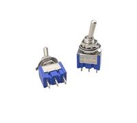 10Pcs ON-OFF-ON blue Red 3Pin 3 Position Latching MTS-103 AC 125V/6A 250V/3A Power Button Switch Car AUOQKQUT(Deep Blue)
