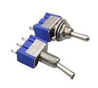 10Pcs ON-OFF-ON blue Red 3Pin 3 Position Latching MTS-103(Deep Blue)