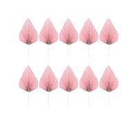 10PCS Palm Leaves Cake Picks Paper Fan Cupcake Toppers Insert Decoration Birthday Cake Ornament