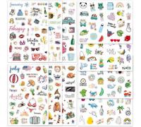 10PCS Pegatinas Estaciones, 310+ Pcs Stickers Aesthetic Journaling, Pegatinas Pegatinas para Álbum de Recortes para Decorar Cuadernos, Sobres y Embalajes de Regalo