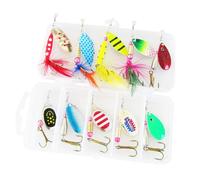 10pcs Pesca Lentejuelas Señuelos Señuelos de Pesca de Metal Cebo Cuchara de Pesca Cebo Cuchara de Pesca Cebo Triple Gancho Set Cuchara de Pesca Lures Lentejuelas Señuelos Señuelos