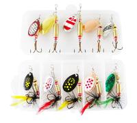 10pcs Pesca Lentejuelas Señuelos Señuelos de Pesca de Metal Cebo Cuchara de Pesca Cebo Cuchara de Pesca Cebo Triple Gancho Set Cuchara de Pesca Lures Lentejuelas Señuelos Señuelos