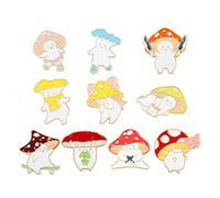 10pcs Pin Badges Mushroom Lapel Badge Hat Fixing Bonnets Brooches for Women Costume Bonnet Vintage Brooch Women's Clothing Cute Alloy Miss