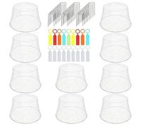 10PCS Plant Protection Covers - Iron Garden Seedling Cages with Ground Stakes and Plant Labels - Animal Barrier Wire Guards For Vegetables Flowers and Young Plants - Protect Against Rabbits Birds Ánd