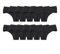 10Pcs Postpartum Cotton Knickers Period Pants Polka Dot Menstrual Briefs Hipster Underwear Cute Panty Comfortable Heavy Flow Black Xs