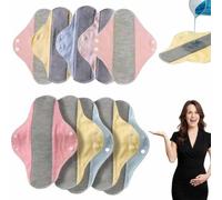 10Pcs Reusable Leakproof Graphene Absorbent Pad For Women,Ultra Thin Washable Leakproof Personal Care Pads With Honeycomb Absorbent Layers,Comfortable Breathable Fabric