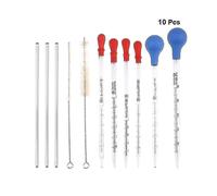 10pcs Rubber Head Glass Dropper Glass Pipette Lab Dropper Pipet with Scale Line (assorted Color)