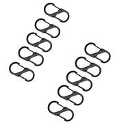 10pcs S Bloqueo Mosquetón,Impermeable Mosquetón de Aleación Mini Mosqueton 8 Formas Clip Gancho Mosquetón para al Aire Libre Camping(Negro)
