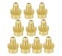 10pcs SAE Thread 7/16"-20UNF Fit Tube OD 1/4" x 1/4" NPT Female Brass SAE 45 Degree Pipe Fitting
