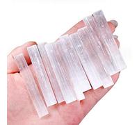 10pcs/Set Natural Selenite Chips Gypsum Cuarzo Varita De Selenita Minerales Ásperos Piedras De Curación De Punto De Muestra para Reiki