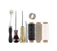 (10pcs Set) Professional Leather Craft Tools Kit Hand Sewing Stitching Punch Ca...