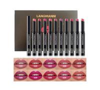 10Pcs Set Sparkling Lipstick Lip Gloss, Long Lasting Waterproof Moisturizer Lip Balm Glitter Shimmer Metallic Lipstick for Women Girls