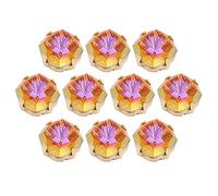 10Pcs Sewing Claw Diamond Glass High Top Clothing Accessories Decorations for Parties K9 10mm (Purple-red and golden yellow)