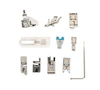 10pcs Sewing Machine Presser Feet Set | Stainless Steel Stays Flat Presser Foot | Replacement for Crafts/Leather/Embroidery | Includes Presser Feet Seeker