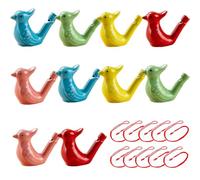 10pcs Silbatos De Cerámica,Silbatos con Cordón,Silbatos para Niños,Silbato Pintado a Mano Pájaros de Agua Musical,Juguetes Niños Fiesta de Cumpleaños Regalos