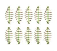 10pcs Spring Feeder Bait Cage Inline Carp Fishing Tackle Metal Wire Mesh Holder for Coarse Match Sea Fishing Gear 2-5.5cm(5.5cm)