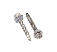10pcs Stainless Steel Washer Head External Hex Hexagon Self Drilling Tapping Screw Bolt Assortment Kit 4.2mm To 6.3mm(M4.2 x 32)