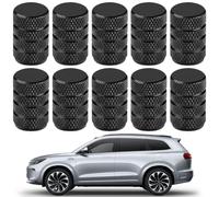 10pcs Tapones Valvula Coche, Tapones Ruedas Coche, Tapones de Válvula de Neumático, Set de Tapones para Válvulas de Neumáticos de Aluminio Anodizado, Coches Camiones Motos y Bicicletas