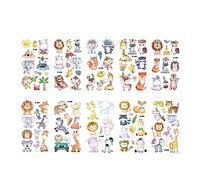10PCS Tattoo Sticker Fake Tattoo Cute Watercolor Animal Cartoon Glitter Safe Temporary Tattoo for Age 3 Above