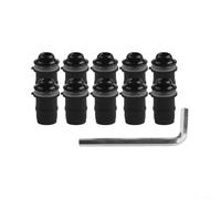 10pcs Tornillos Parabrisas para moto Aleación Aluminio 10pcs | Instalación sencilla minutos, reemplazo directo, sujeción firme, sin herramientas complejas necesarias(black)