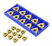 10pcs torno torneado CNC insertos de carburo con 40 tipos, cuchilla cortador herramienta conjunto con caja para aplicaciones metalúrgicas (WNMG080404)