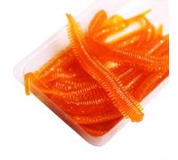 10pcs TPR Pesca Señuelos Simulación Arena Gusanos de Seda para Cebo Efectivo y Mejorar el Éxito de Pesca (Nº 5 naranja)