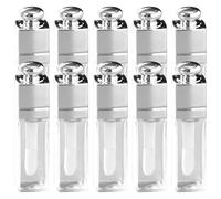 10pcs tubos de brillo de labios vacíos, botellas de contenedores cosméticos recargables de 3 ml, botellas de bálsamo labial reutilizable con varita para kit de labios de maquillaje de bricolaje