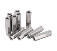 10PCS Tuercas de Acoplamiento Hexagonales M8*1.25-13-L50mm Tuerca de Conector Hexagonal Sujetador Industrial de Acero Inoxidable 304 para Interiores Exteriores