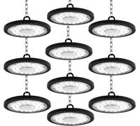 10pcs UFO LED 100W, Foco LED de Exterior 100W Naves Industriales LED, 10000LM UFO LED Taller Lámpara, IP65 Impermeable LED Foco Interior 6500K LED Iluminación de Almacén con Blanco frío Para Garaje