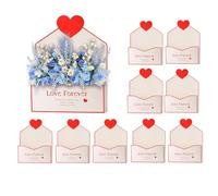 10Pcs Valentine's Day Floral Envelope Boxes | 10pack Valentine Envelope Boxes, Flower Bags For Kids Family Wife Mother Sister Daughter Holiday Blessings New Year Party