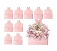 10Pcs Valentine's Day Floral Envelope Boxes | 10pack Valentine Envelope Boxes, Flower Bags For Kids Family Wife Mother Sister Daughter Holiday Blessings New Year Party