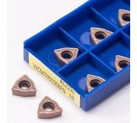10pcs WCMT050308FN U-Drill Insertos Puntas de carburo para Metalworking - ACZ330 Herramientas de acabado de alto agarre de revestimiento 25-28.5mm Alcance