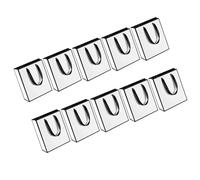 10Pcs White Paper Bags 6x2.4x7.8Inch 250gsm Carring with Handle for Wedding Bridal Showers Retail Packaging Stylish