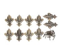 10Pcs Zinc Alloy Cyan Bronze Corner Protectors Covers for Jewelry Boxes Album Books Gift Boxes Crafts DIY Decorative Protective Accessories 33x54mm 28x45mm (Small 45 * 28mm)