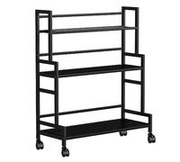 10pcsEstantes Para Macetas, Estantería Para Flores De Metal De 3 Niveles Con Ruedas 80×40×100cm Soporte Para Plantas Para Interior Y Exterior, Estantería Para Cocina Pasillo Oficina ( Color : Black )