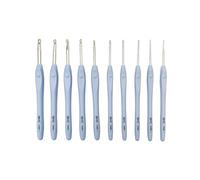 10Pieces Crochet Hooks Set for Beginners Aluminum Crochet Needles 1.5MM-6MM Size Rubber Handle Knitting Hooks for Mom