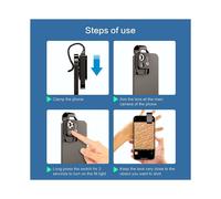 10piezas Accesorio de Microscopio para Teléfono Celular 200X con Microscopio de Ventana, Microscopio Digital Portátil con Luz LED / Clip