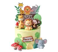 10Piezas Decoraciones Para Tartas De Animales De La Selva Adorno Pastel CumpleañOs Animales Adornos Para Tarta Con Tema De Selva Para NiñOs NiñAs DecoracióN Para Tartas De Primer