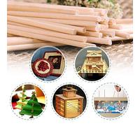 10piezas Palitos de madera, DIY Craft Sticks de madera pequeños palos de construcción de madera Palitos de Helado Manualidades (4MM*30CM)