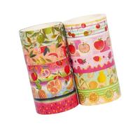 10Rolls Fruit Tape 15mmX9.8ft Decorative Sticker Aesthetic Paper Tapes For Scrapbooking Journal Notebook Album Packaging Kids Art Supplies Sticker
