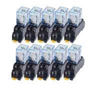 10set AC/DC 12V 24V 36V 48V 110V 220V Coil Power Relay LY2NJ DPDT 8 Pin HH62P JQX-13F With Socket Base OK(DC,220V)