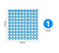 10sheets 1cm colorful paper number Sticker 1-100 Serial Consecutive Number Labels Self-adhesive Round Para Oficina(10sheets blue)