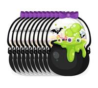 10stück Halloween Eimer Für Süßigkeiten - Umweltfreundliches Material Kürbis | Transparente Wiederverschließbare Halloween Taschen Mit Griffen | Süßes-Oder-Saures Für Snacks 7 Geschenke