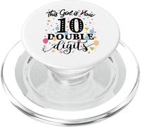 10th Birthday Gifts Shirt This Girl Is Now 10 Double Digits PopSockets PopGrip para MagSafe