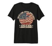 10th Birthday Official Double Digits 10 Years Old US Flag Camiseta Premium