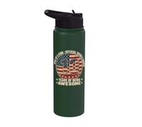 10th Birthday Official Double Digits 10 Years Old US Flag Stainless Steel Insulated Water Bottle
