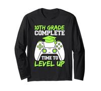 10th Grade Complete Time To Level Up Camisas, graduación para hombres Manga Larga